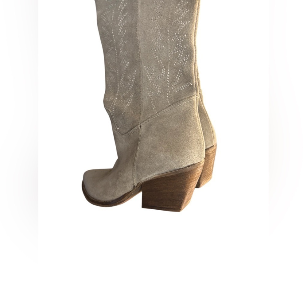 KALI shoes women’s Tan Suede western Boots sz 38 preloved like new - Picture 6 of 16